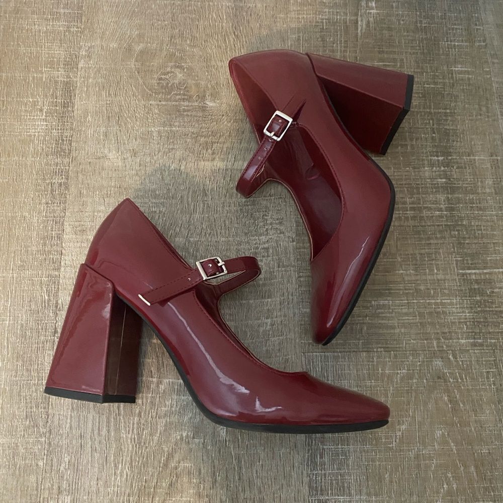 Marc Fisher Red Charin Mary Jane Block Heel Dress Pumps Size 6 Preppy Academia - Picture 7 of 11